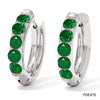Wholesale Green Circle Female Earrings In Palace Style Stainless Steel With Electroplating And Geometric Design