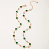 Wholesale Green Zircon Retro Diamondstudded Short Clavicle Chain Necklace For Women Alloy Ochain With Electroplating