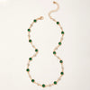 Wholesale Green Zircon Retro Diamondstudded Short Clavicle Chain Necklace For Women Alloy Ochain With Electroplating