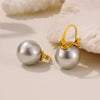 Wholesale Grey Bead Earrings In Light Luxury Style Geometric Pattern Stainless Steel Tassel Electroplated