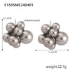 Wholesale Grey Bead Earrings In Light Luxury Style Geometric Pattern Stainless Steel Tassel Electroplated