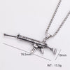 Wholesale Gun Necklace Stainless Steel Punk Hip Hop Geometric Polished Fashion