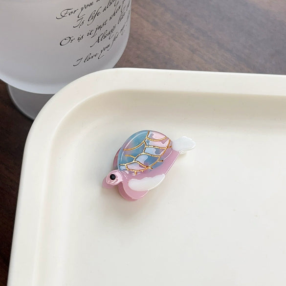 Wholesale Hair Accessories Acetic Acid Handmade Small Turtle Animal Side Clip For Women