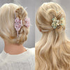 Wholesale Hair Accessories Acetic Acid Handmade Twin Flowers Grab Clip For Women