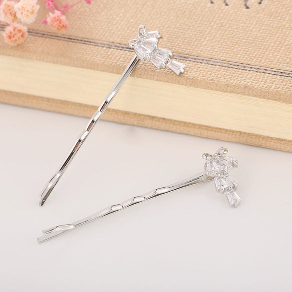 Wholesale Hair Accessories Alloy Hairpin With Bow Grape Shape Electroplating For Women