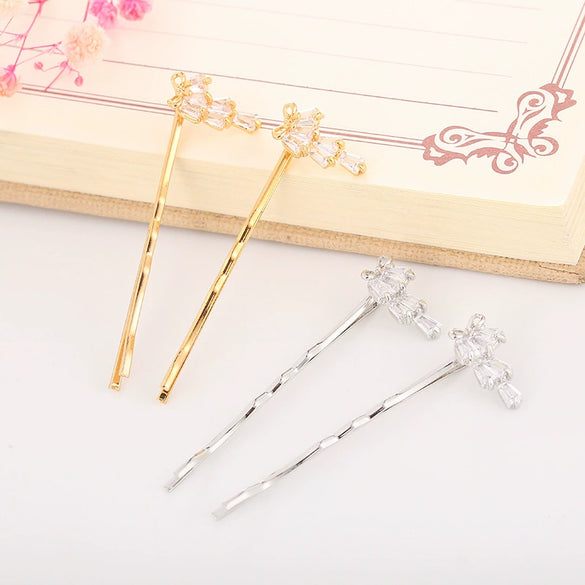 Wholesale Hair Accessories Alloy Hairpin With Bow Grape Shape Electroplating For Women