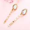 Wholesale Hair Accessories Alloy Water Drop Crystalinlaid Electroplated British Retro Geometric Hairpin For Women