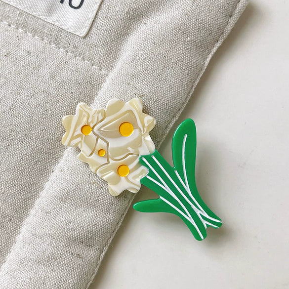 Wholesale Hair Accessories Cartoon Animal Fruit Vegetable Tulip Acetate Handmade Bangs Clip For Women