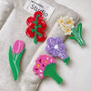 Wholesale Hair Accessories Cartoon Animal Fruit Vegetable Tulip Acetate Handmade Bangs Clip For Women