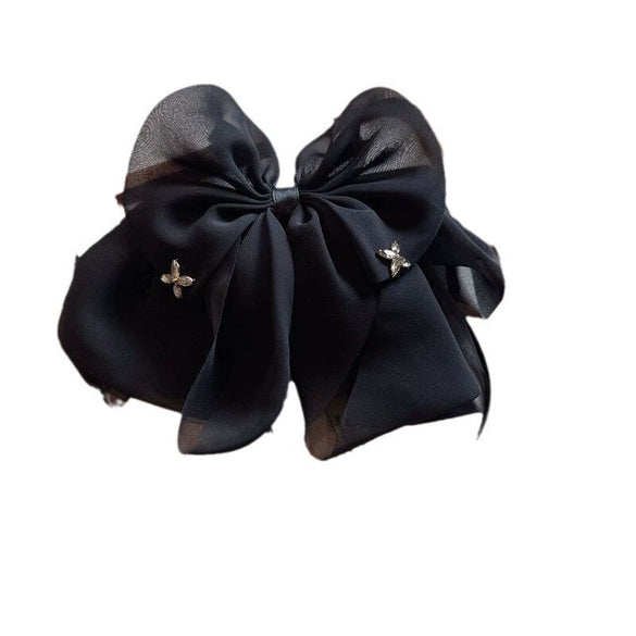 Wholesale Hair Accessories Fabric Handmade French Retro Floral Bow Ribbon Clip For Women