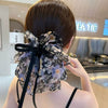 Wholesale Hair Accessories Fabric Handmade French Retro Floral Bow Ribbon Clip For Women