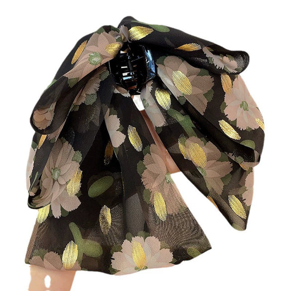 Wholesale Hair Accessories Mixed Materials Handmade Floral Shark Clip For Women