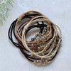 Wholesale Hair Accessories Mixed Materials Handmade Leather Jacket Head Rope For Women High Elastic Durable With Rhinestone And Beaded Design