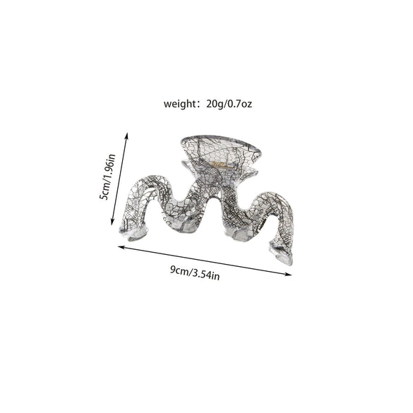 Wholesale Hair Accessories Plastic Resin Large Grasp Shark Clip With Lace Pattern And Printing For Women