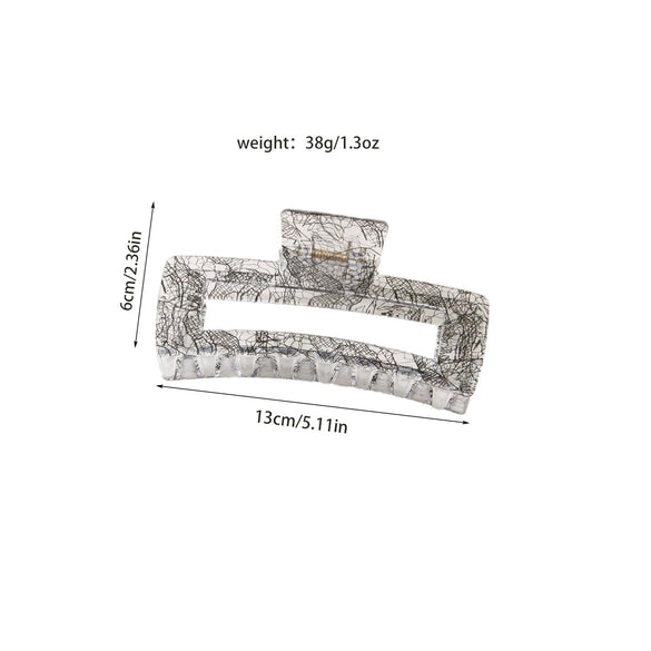 Wholesale Hair Accessories Plastic Resin Large Grasp Shark Clip With Lace Pattern And Printing For Women