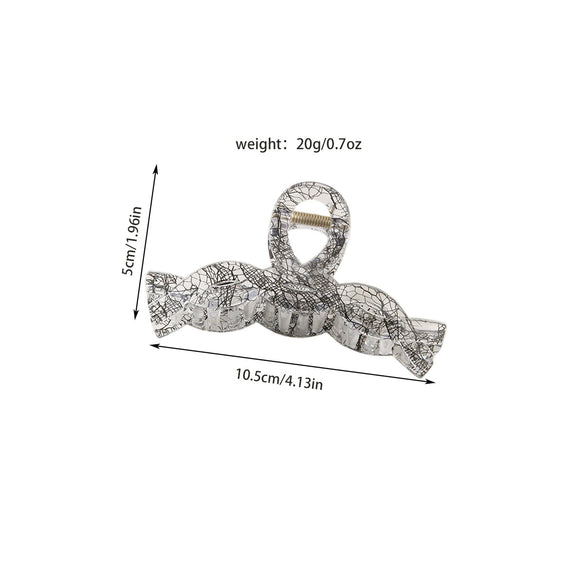 Wholesale Hair Accessories Plastic Resin Large Grasp Shark Clip With Lace Pattern And Printing For Women