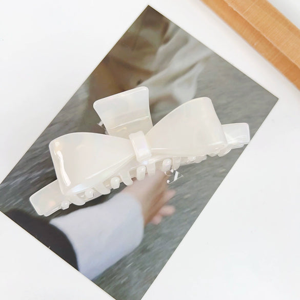 Wholesale Hair Accessories Plastic Resin Retro Handmade Grab Clip Bow Hairpin For Women