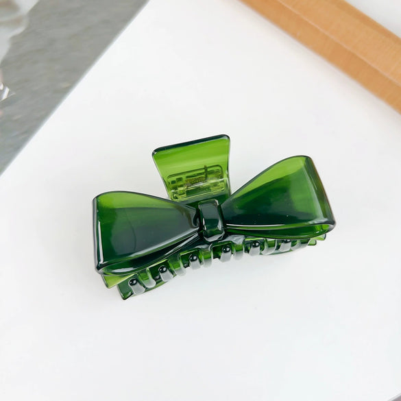 Wholesale Hair Accessories Plastic Resin Retro Handmade Grab Clip Bow Hairpin For Women