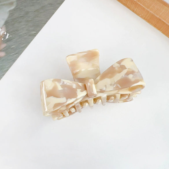Wholesale Hair Accessories Plastic Resin Retro Handmade Grab Clip Bow Hairpin For Women