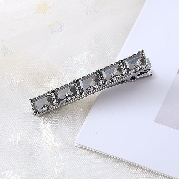 Wholesale Hair Accessories Rhinestone Geometric Handmade Simple Multicolor Hairpin Side Clip For Girls