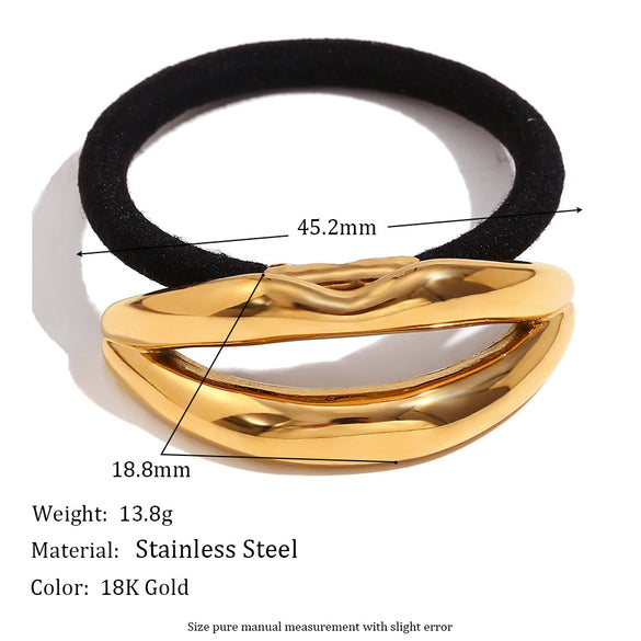 Wholesale Hair Accessories Stainless Steel 18K Gold Plated Cast Vintage Butterfly Wings Hair Rope For Women Electroplated