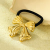 Wholesale Hair Accessories Stainless Steel Retro Ins Style Bow Geometric Starfish Hair Ring With 18K Gold Electroplated Hair Rope