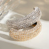Wholesale Hair Accessories Stainless Steel U Shaped With Full Diamond Electroplated Black Rubber Band Light Luxury Design
