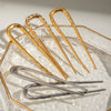 Wholesale Hair Accessories Stainless Steel Ushaped Geometric Electroplated Hairpin