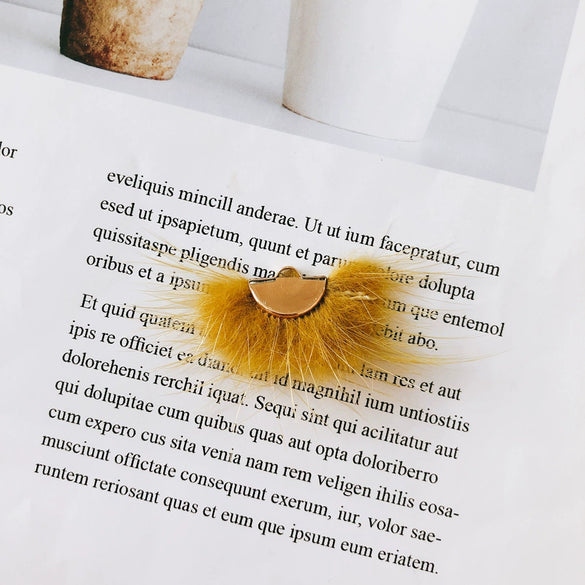 Wholesale Hair Accessories With Hanging Mink Fur Ball Pendant Plush Ball