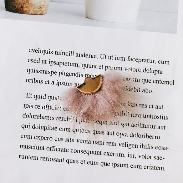 Wholesale Hair Accessories With Hanging Mink Fur Ball Pendant Plush Ball