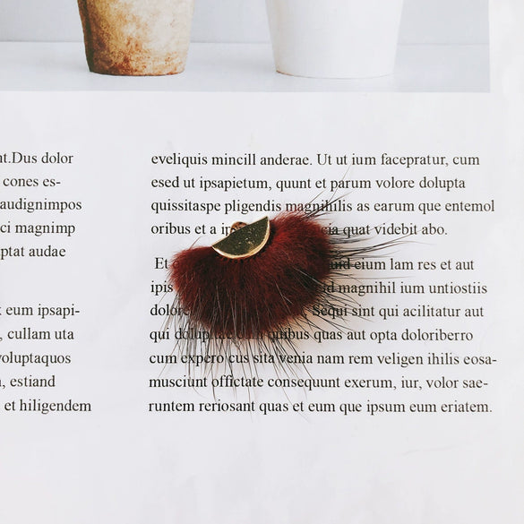 Wholesale Hair Accessories With Hanging Mink Fur Ball Pendant Plush Ball