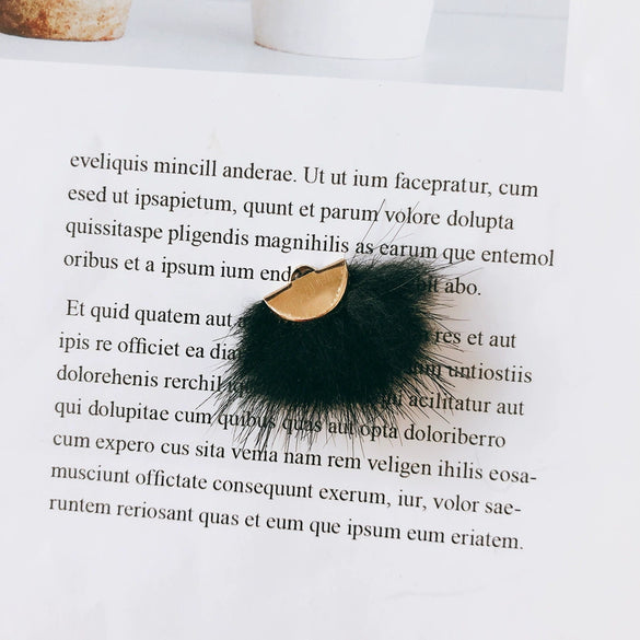 Wholesale Hair Accessories With Hanging Mink Fur Ball Pendant Plush Ball