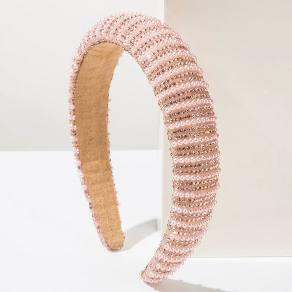 Wholesale Hair Accessories Women's Retro Rhinestone Pearlinlaid Headband