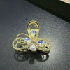 Wholesale Hair Accessories Zinc Alloy Elegant Half Grab Clip With Diamond Inlay For Women