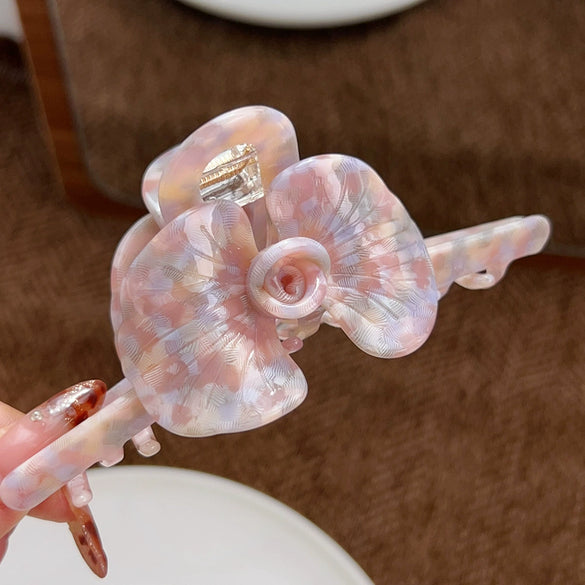 Wholesale Hair Clips Acetic Acid Sweet Plant Flowers Printing Style Twin Flower Ginkgo Leaf Design
