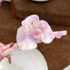 Wholesale Hair Clips Acetic Acid Sweet Plant Flowers Printing Style Twin Flower Ginkgo Leaf Design