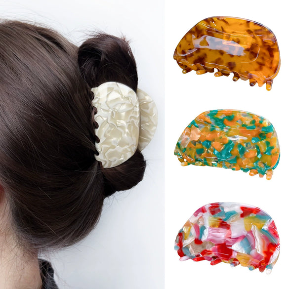Wholesale Hair Grasp Clip Acetic Acid Semicircular Handmade For Women