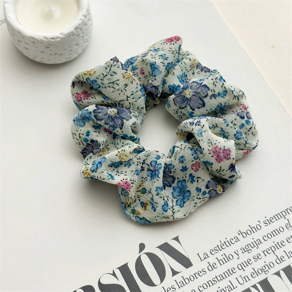 Wholesale Hair Ring Chiffon Fabric Small Floral Fresh Handmade Style For Women