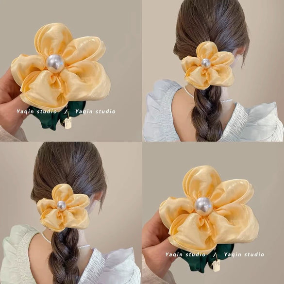 Wholesale Hair Ring Fabric Handmade Plants Flowers Style For Women