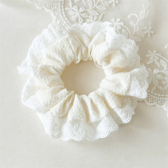Wholesale Hair Ring Headwear Lace Fabric Handmade Girl Colorful Fresh Small Floral High Elasticity Lovely