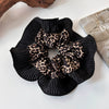 Wholesale Hair Ring Retro Leopard Lace Fabric Handmade Women's Fashion Niche Design Elegant Hair Rope Large Bowel Ring