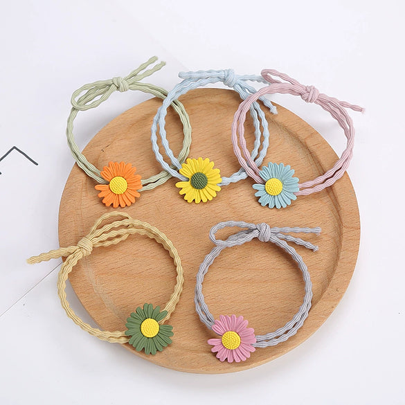 Wholesale Hair Rope Alloy With Small Daisy Pattern And Baking Paint For Girls