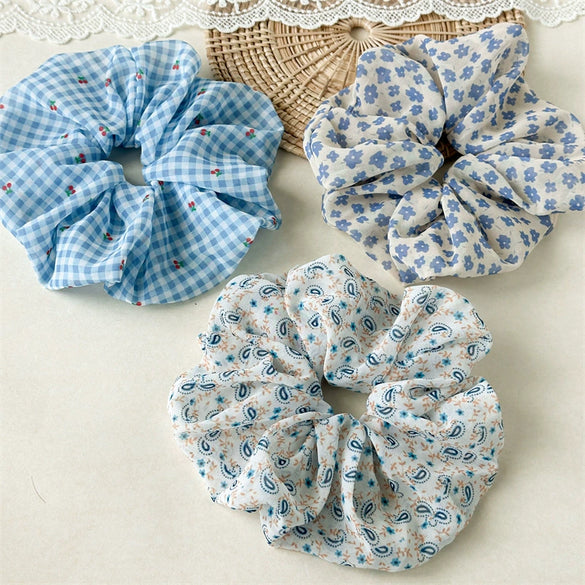 Wholesale Hair Tie For Women Floral Cloth High Elasticity Handmade