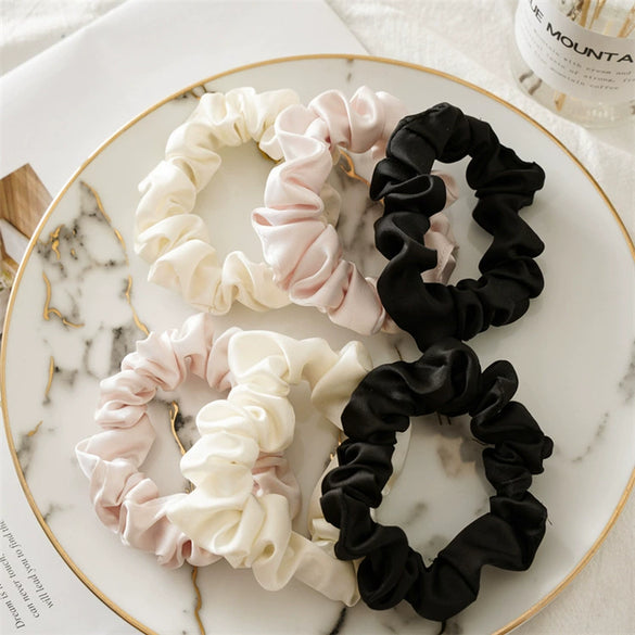 Wholesale Hair Tie Rope Fabric Handmade Black And White Fan Small Intestine Ring High Elastic Accessories