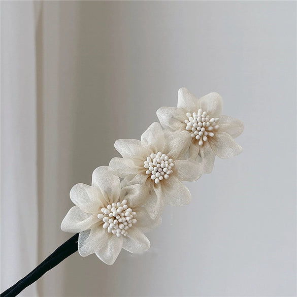 Wholesale Hair Twister Silk Handmade Flower U Shape Design