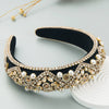 Wholesale Hairband Diamondencrusted Pearl Flannel Retro Heavy Craft For Women