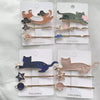 Wholesale Hairpin Copper Zinc Alloy Animals Dripping Oil Style Female Hair Accessories Cat Shiny Starry Sky Side Clip