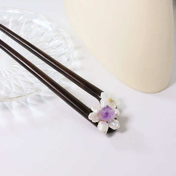 Wholesale Hairpin Retro Style Geometric Wood Sandalwood Headwear