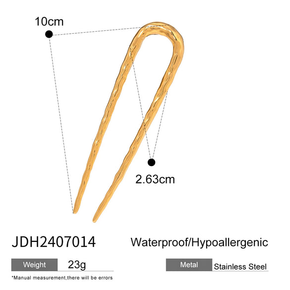 Wholesale Hairpin Stainless Steel 18K Gold Electroplated Geometric Light Luxury Jewelry