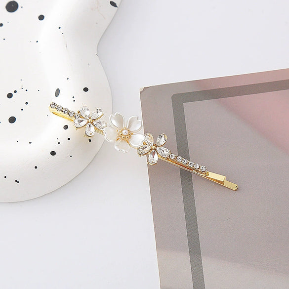 Wholesale Hairpin Zinc Alloy Cat's Eye Butterfly Crystal Flower Electroplating Design For Women